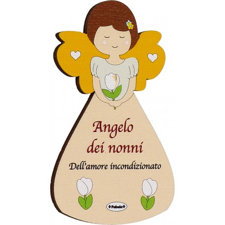 Angeli In Legno Da Appendere Con Sonaglino In Legno Naturale DEI NONNI