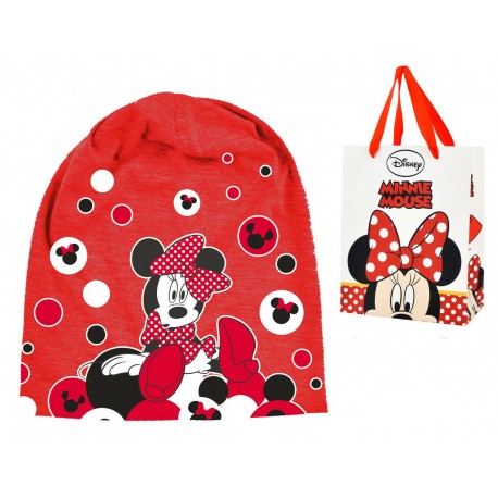 CAPPELLO  DISNEY MINNIE POIS ROSSO CON BUSTA REGALO BAMBINA