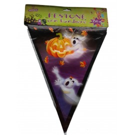 "Festone Bandierine Halloween 350cm con Zucca e Fantasmi in Plastica – Decorazioni per Feste di Halloween"