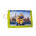 Portafoglio Minions Cattivissimo Me con Portamonete e Gancio Portachiavi - Blu 10x12 cm