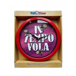 Orologio da Parete con Frase Umoristica "Il Tempo Vola" - Diametro 24 cm - Design Moderno e Divertente