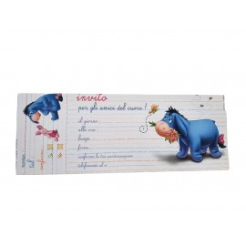 Biglietti Inviti Compleanno Bambini Disney Eeyore Ih-Oh - Confezione da 20 - 22.5 x 7.6 cm