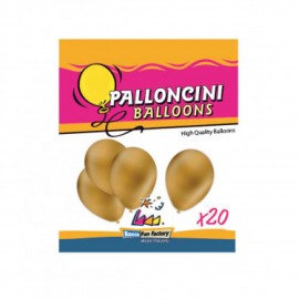 Palloncini in Lattice Monocolore Oro Metal 9" (25 cm) - Busta da 20 Pezzi