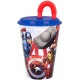 Bicchiere con Cannuccia Avengers Marvel in Plastica - 430 ml