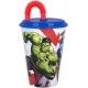 Bicchiere con Cannuccia Avengers Marvel in Plastica - 430 ml