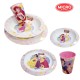 Set Pappa Per Microonde 3 Pezzi Principesse Piatto Fondo Piano Piano Bicchiere Disney Bambina