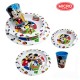 Set Pappa Per Microonde 3 Pezzi Mickey Topolino Piatto Fondo Piano Piano Bicchiere Disney Bambini