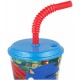 Bicchiere con Cannuccia Sonic Disney in Plastica - 430 ml