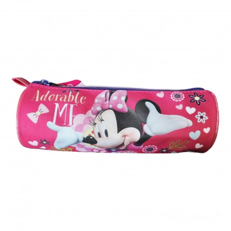  Astuccio Tombolino Disney Minnie - Portacolori Cilindrico per Bambina 22x8x8 cm