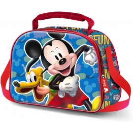 Cestino Tracolla Scuola Porta Merenda Disney Mickey 3D - Topolino Pratico e Divertente per Bambini -