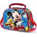 Cestino Tracolla Scuola Porta Merenda Disney Mickey 3D - Topolino Pratico e Divertente per Bambini -