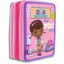 Astuccio Scuola 3 Zip Dottoressa Peluche Disney, Porta Colori Giotto - Rosa - 20x13x5 cm