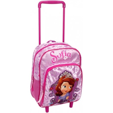 Zaino Asilo con Trolley Principessa Sofia Disney - Manico Allungabile e Ruote - 30 cm